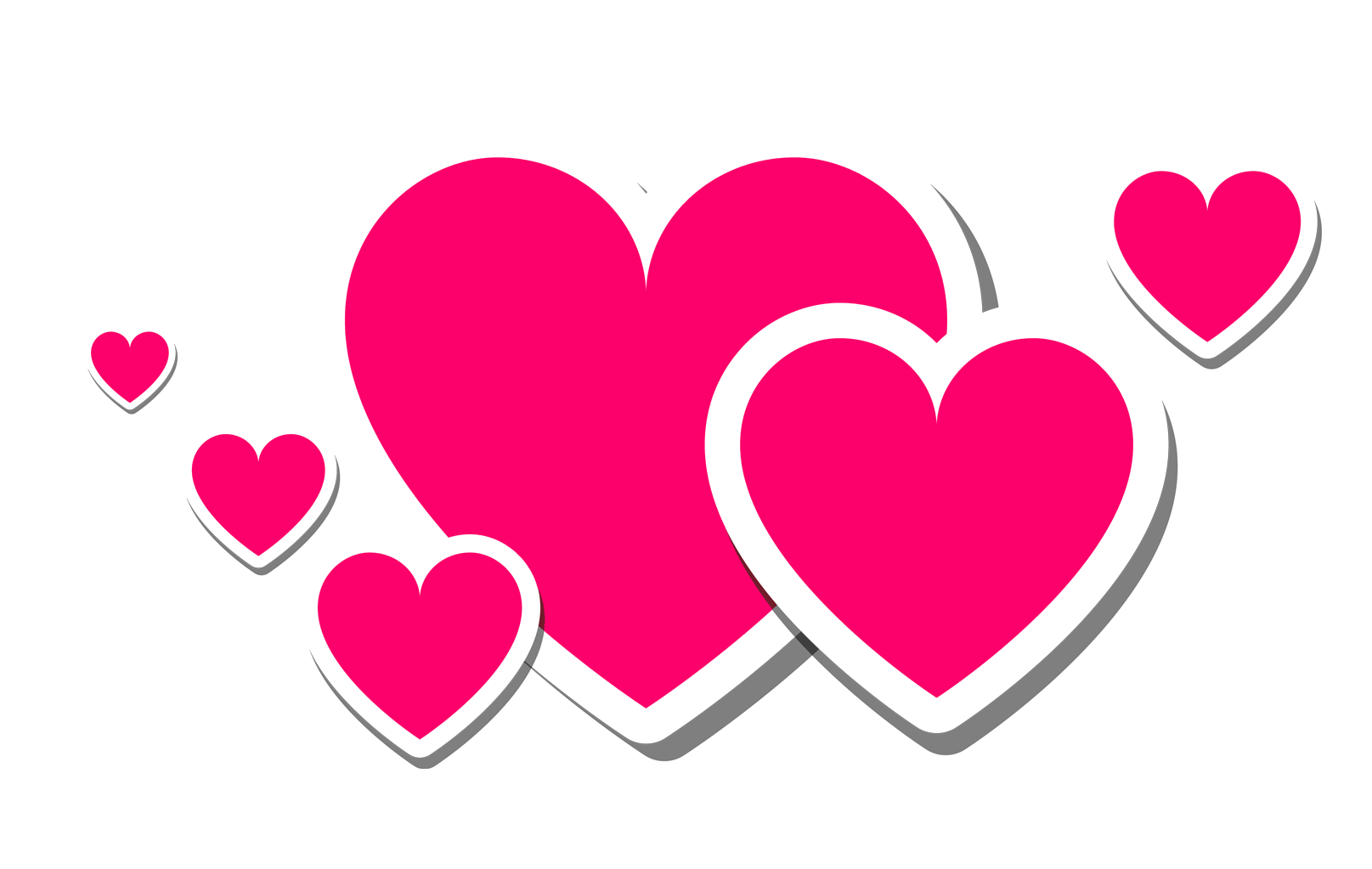 Heart PNG Pink and White - Multiple Pink Hearts with White Borders