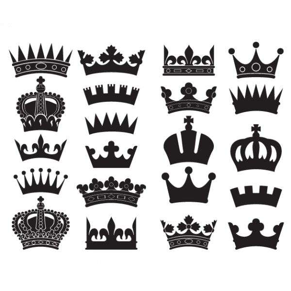 Crown PNG Black Background - Variety of Crowns – Free Download