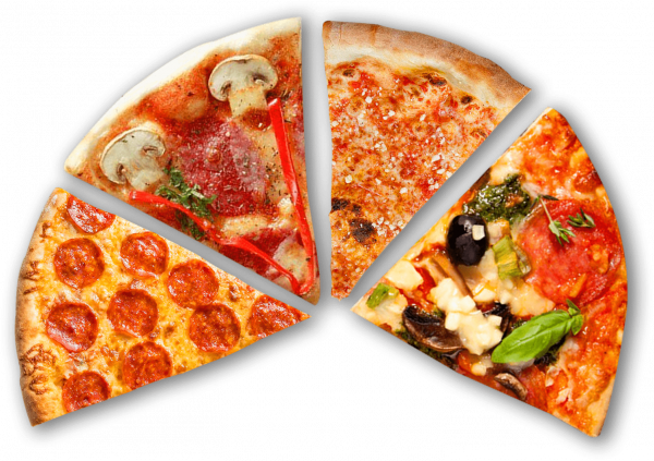 Pizza Background PNG - Four Slice of Assorted Pizza – Free Download