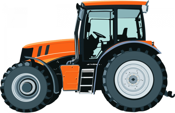Tractor PNG Cartoon - Orange Tractor – FREE DOWNLOAD