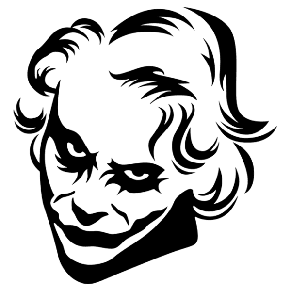 PNG جوکر سیاه و سفید Joker PNG Black and White دانلود رایگان