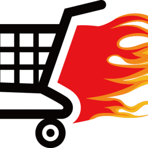 Fire Shopping Cart PNG Illustration