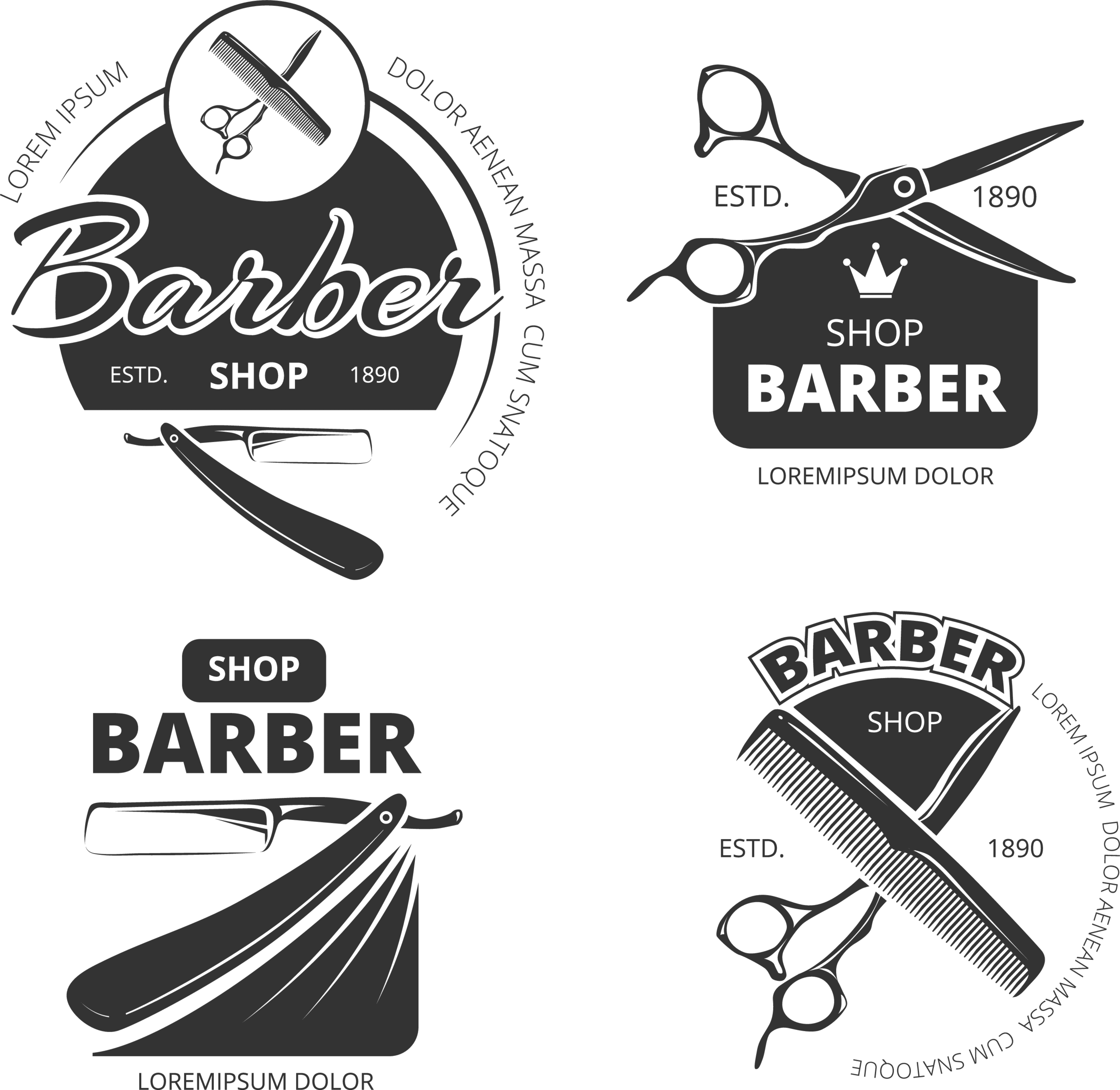 Download Barber Shop Vector - Barber Shop Logo Vector Png for free